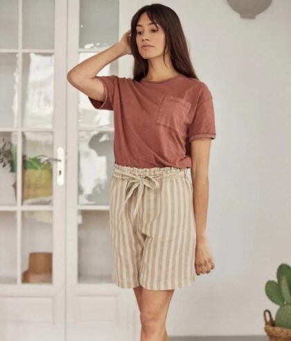 Lässiges T-Shirt mit V-Ausschnitt für Damen, Netzstoff, kurzärmelig, elegante Oberteile